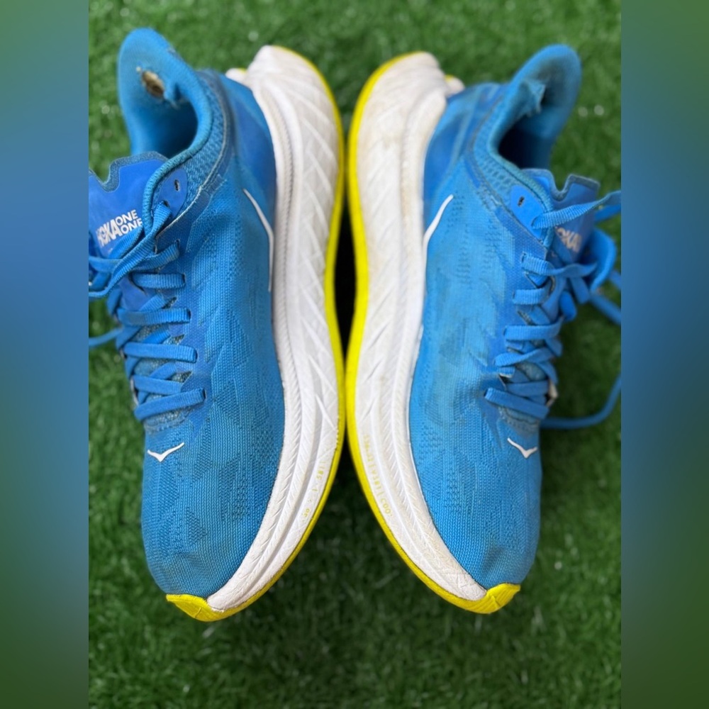 Hoka One One Women’s Carbon X 2 Blue and Yellow Running Shoes Size 7.5